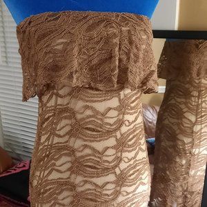 Glam Lace Strapless Dress